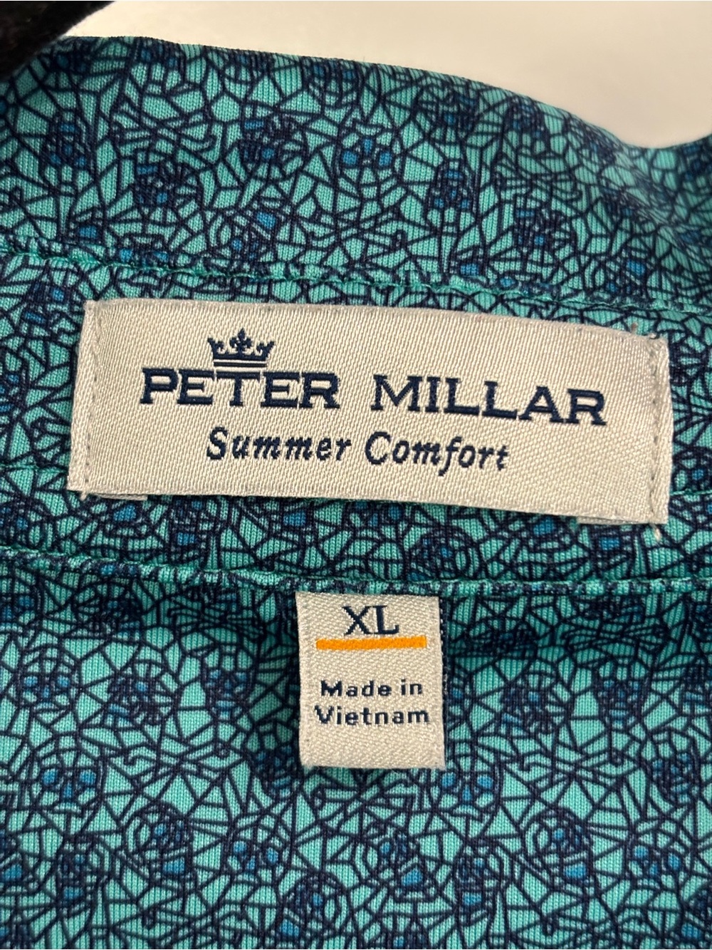 Peter Millar Teal Geometric Short-Sleeve Polo - Picture 2 of 3